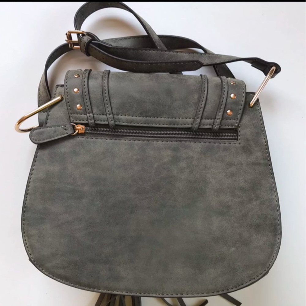 Franco Sarto Franco Sarto Faux Suede Vegan Studded Boho Tassel Crossbody - Picture 5 of 12